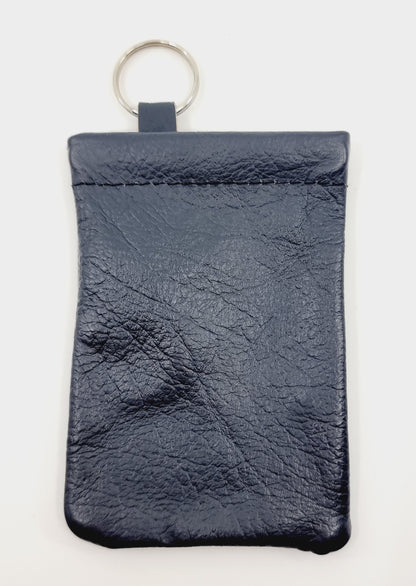 Etui porte-clés en cuir - bleu marine