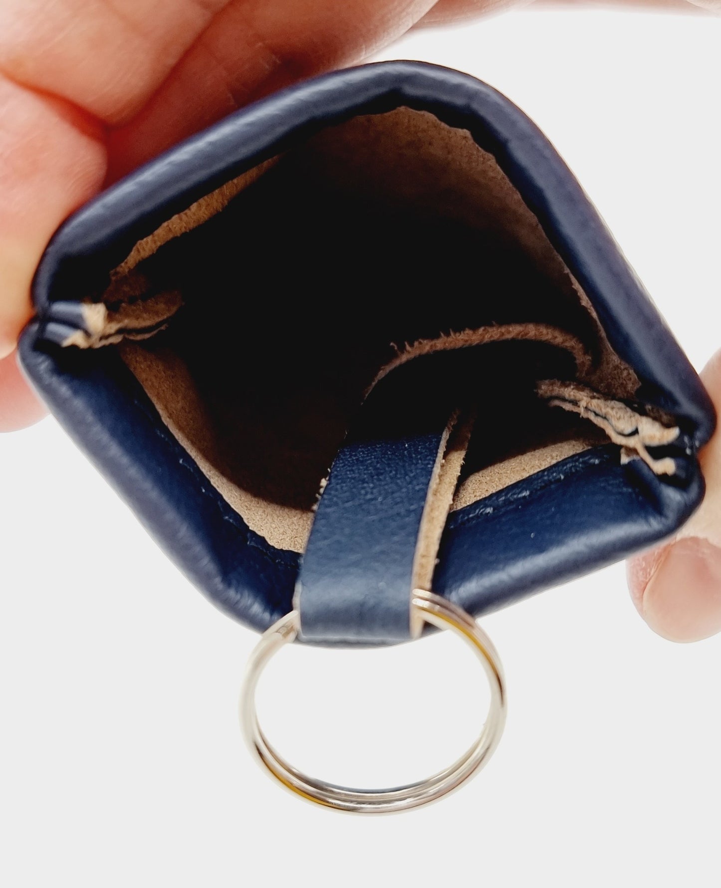 Etui porte-clés en cuir - bleu marine
