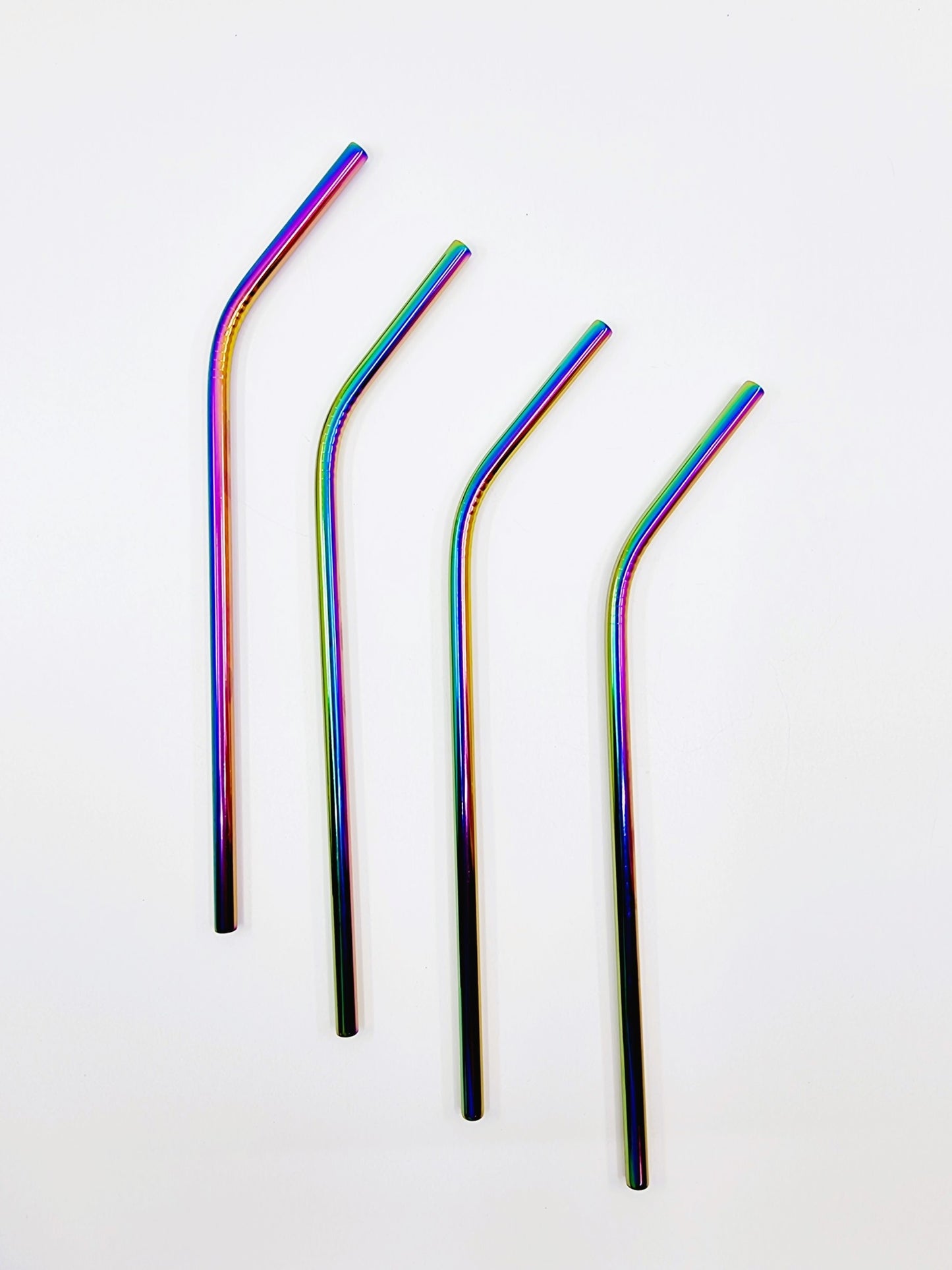 Paille courbée en inox avec brosse de nettoyage (5 pièces)