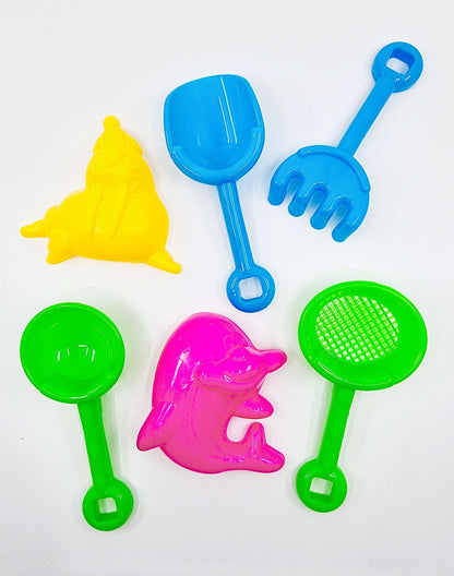 Petit seau de plage avec accessoires (7 pièces) - Vert