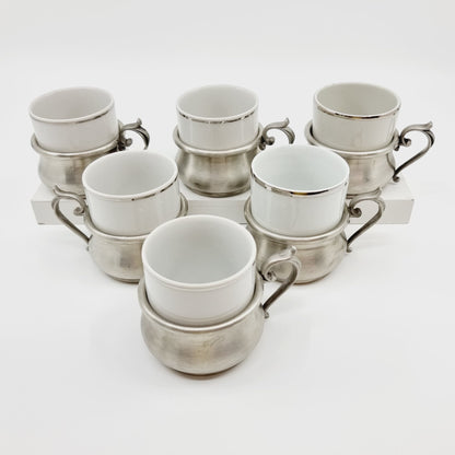 Service en étain et porcelaine