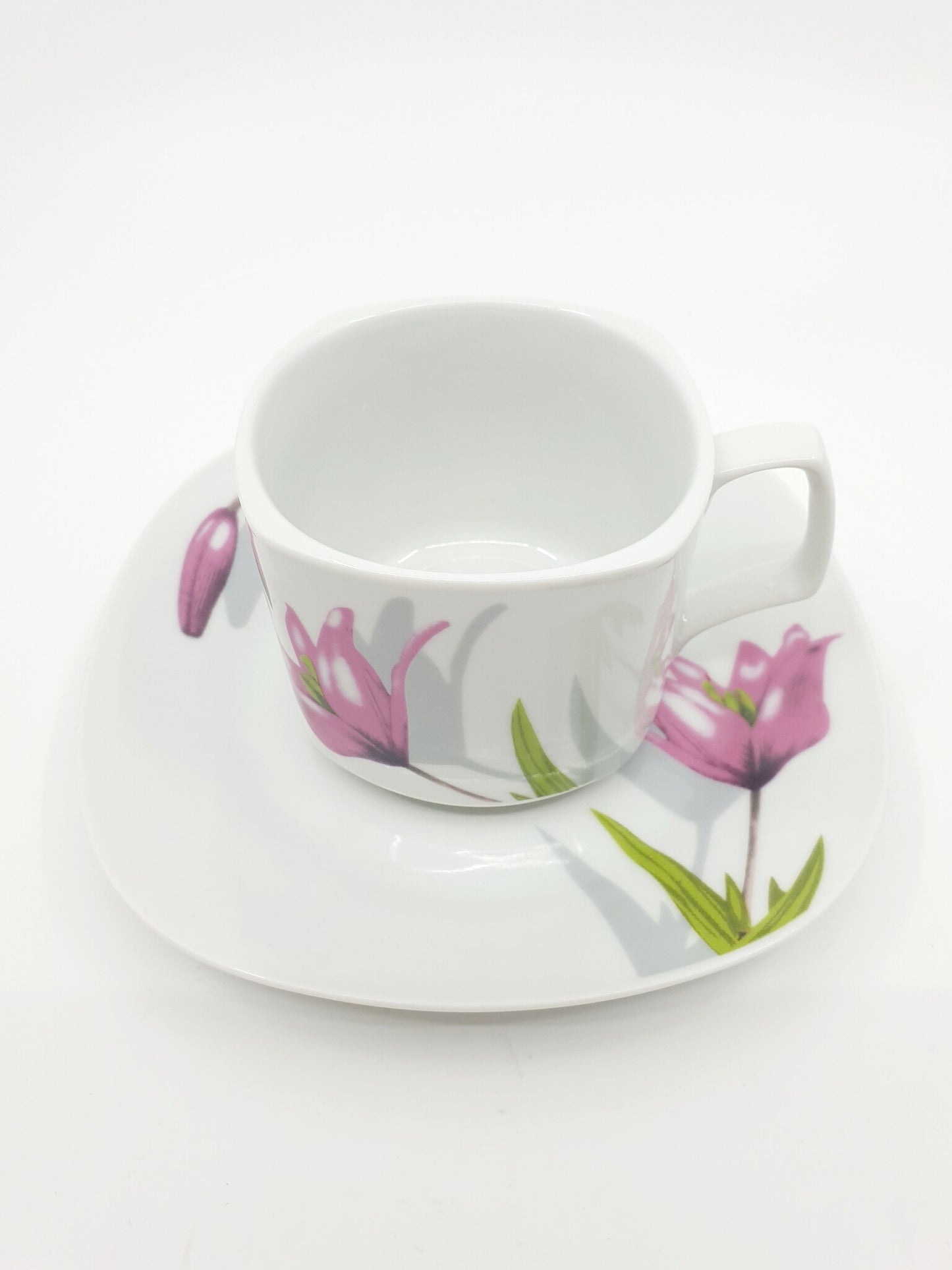 Service tasses à café et assiettes - Tulipes (30 pièces)