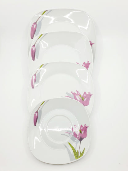 Service tasses à café et assiettes - Tulipes (30 pièces)