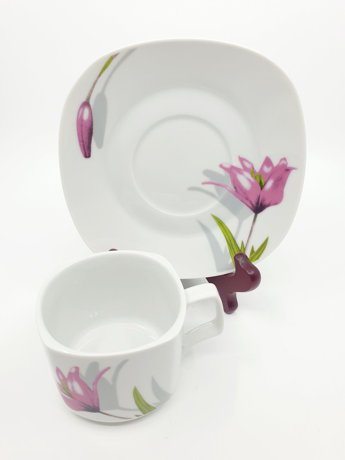 Service tasses à café et assiettes - Tulipes (30 pièces)