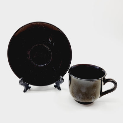 Tasse & sous-tasse à espresso - noir (2x4 pièces)