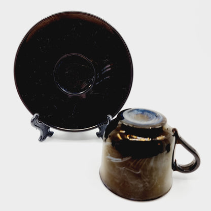 Tasse & sous-tasse à espresso - noir (2x4 pièces)