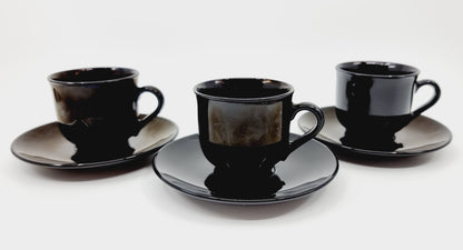 Tasse & sous-tasse à espresso - noir (2x4 pièces)