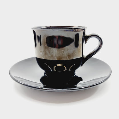 Tasse & sous-tasse à espresso - noir (2x4 pièces)