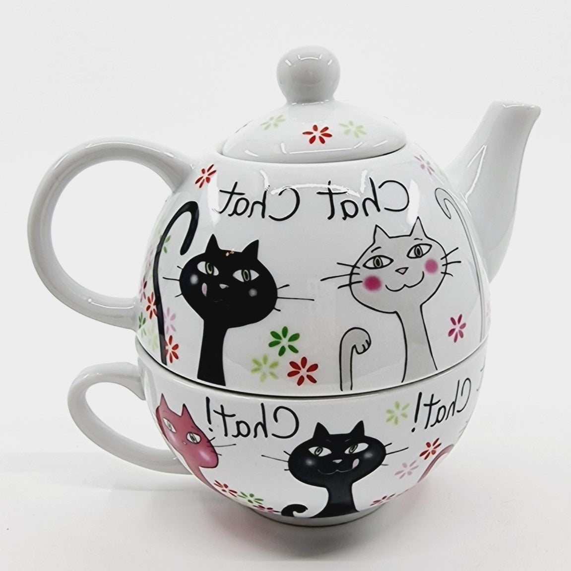 Théière & tasse - Chat Chat Chat !