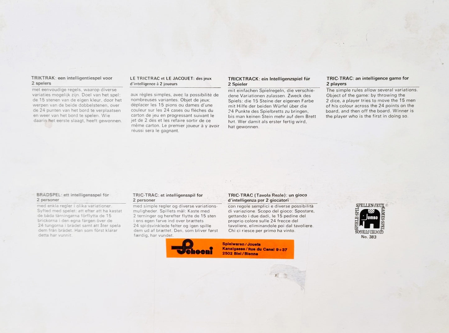 Tric-Trac Backgammon