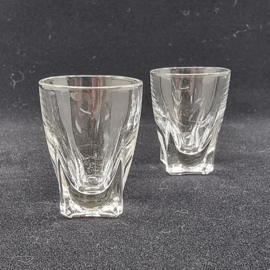 Verre à liqueur à base carrée (2 pièces)