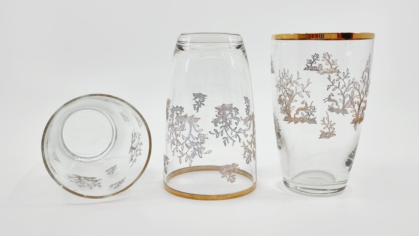 Verre à vin blanc à motif et dorure (12 pièces)