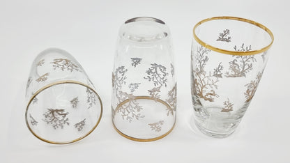 Verre à vin blanc à motif et dorure (12 pièces)