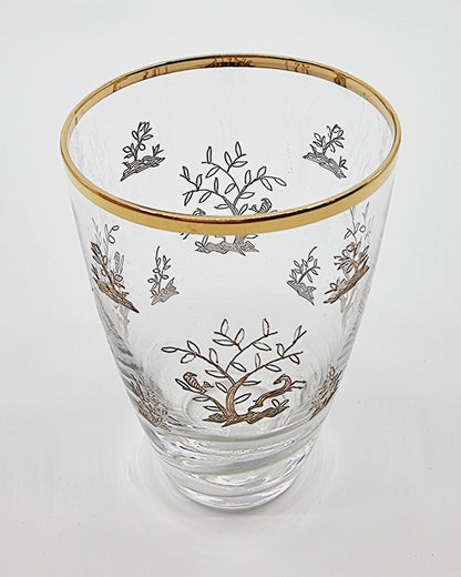 Verre à vin blanc à motif et dorure (12 pièces)