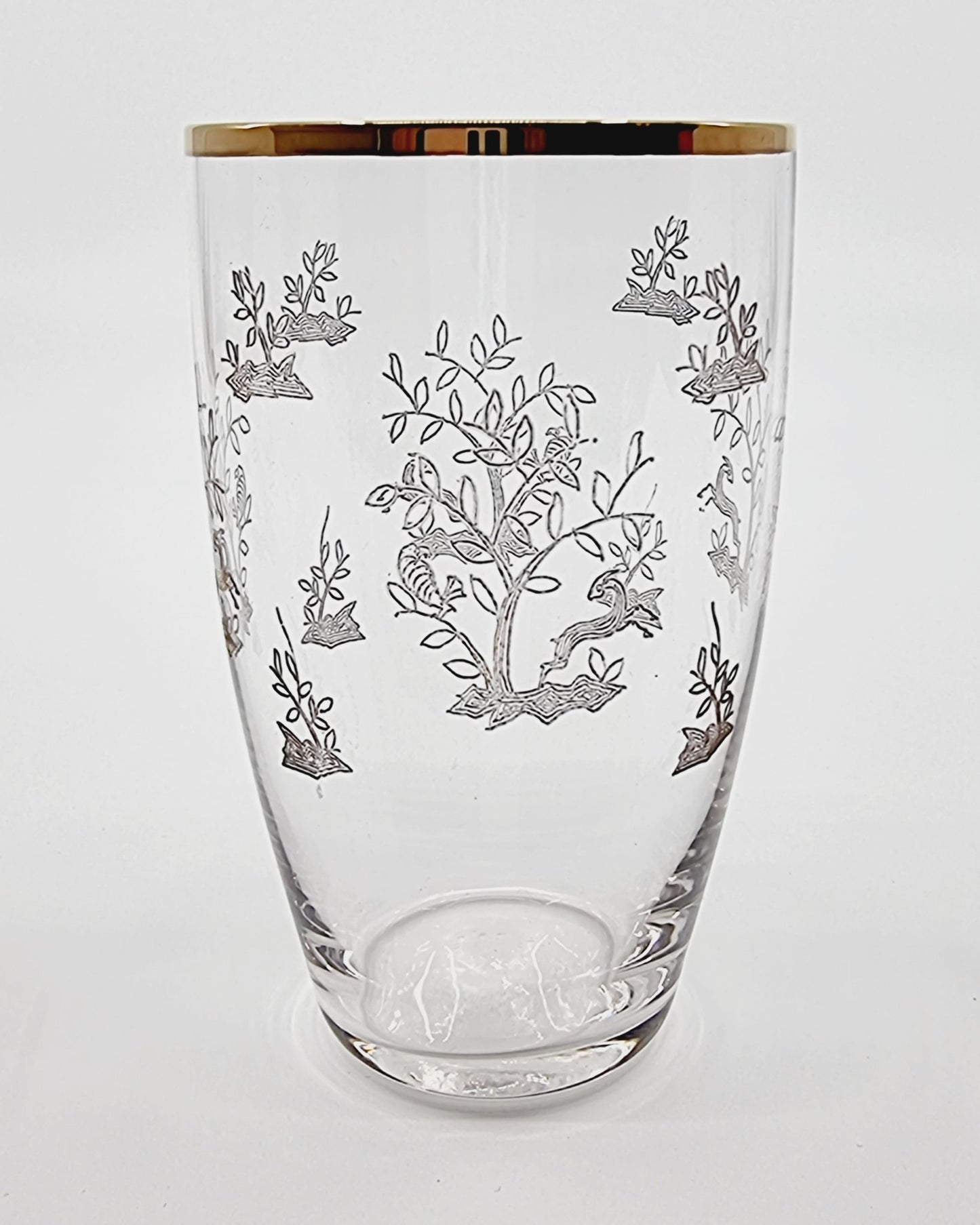 Verre à vin blanc à motif et dorure (12 pièces)