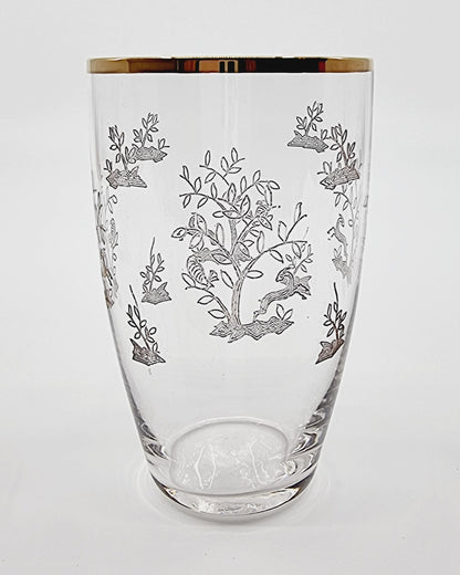 Verre à vin blanc à motif et dorure (12 pièces)