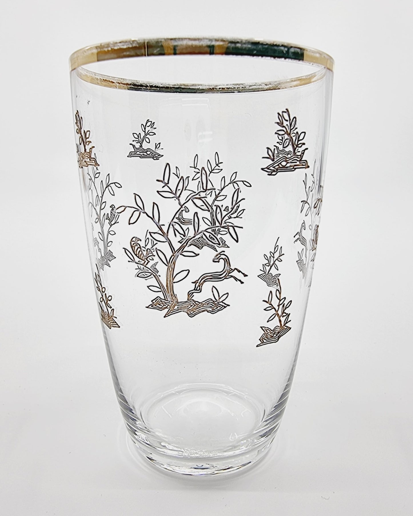 Verre à vin blanc à motif et dorure (12 pièces)