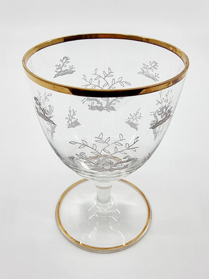 Verre à pied à motif et dorure (12 pièces)