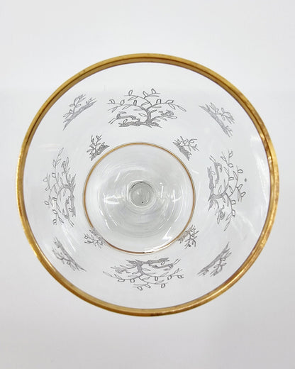 Verre à pied à motif et dorure (12 pièces)
