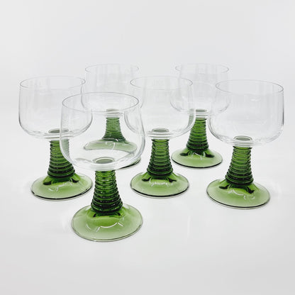 Verre à vin pied vert (6 pièces)