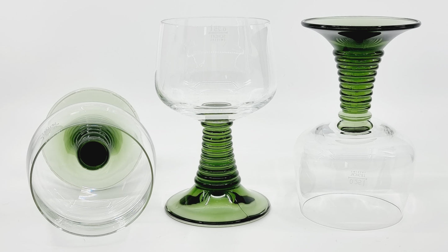Verre à vin pied vert (6 pièces)