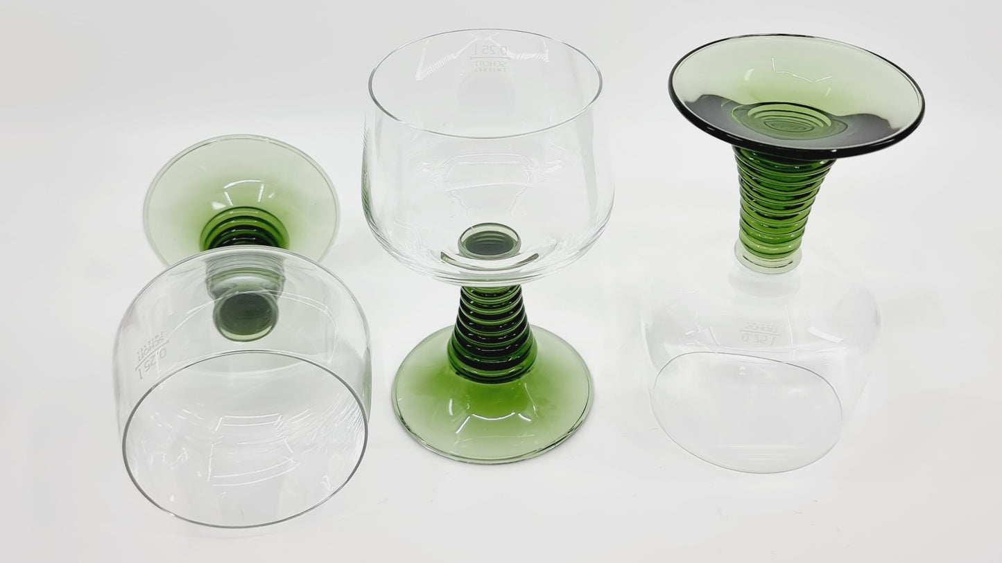 Verre à vin pied vert (6 pièces)
