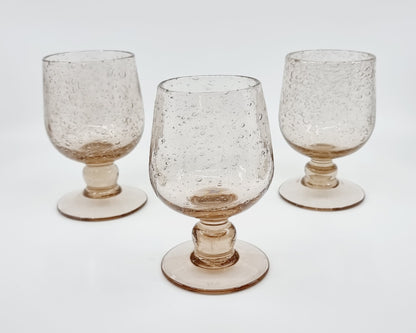 Verre à pied rosé et bullé (3 pièces)