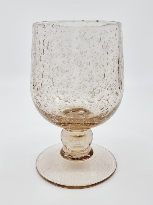 Verre à pied rosé et bullé (3 pièces)
