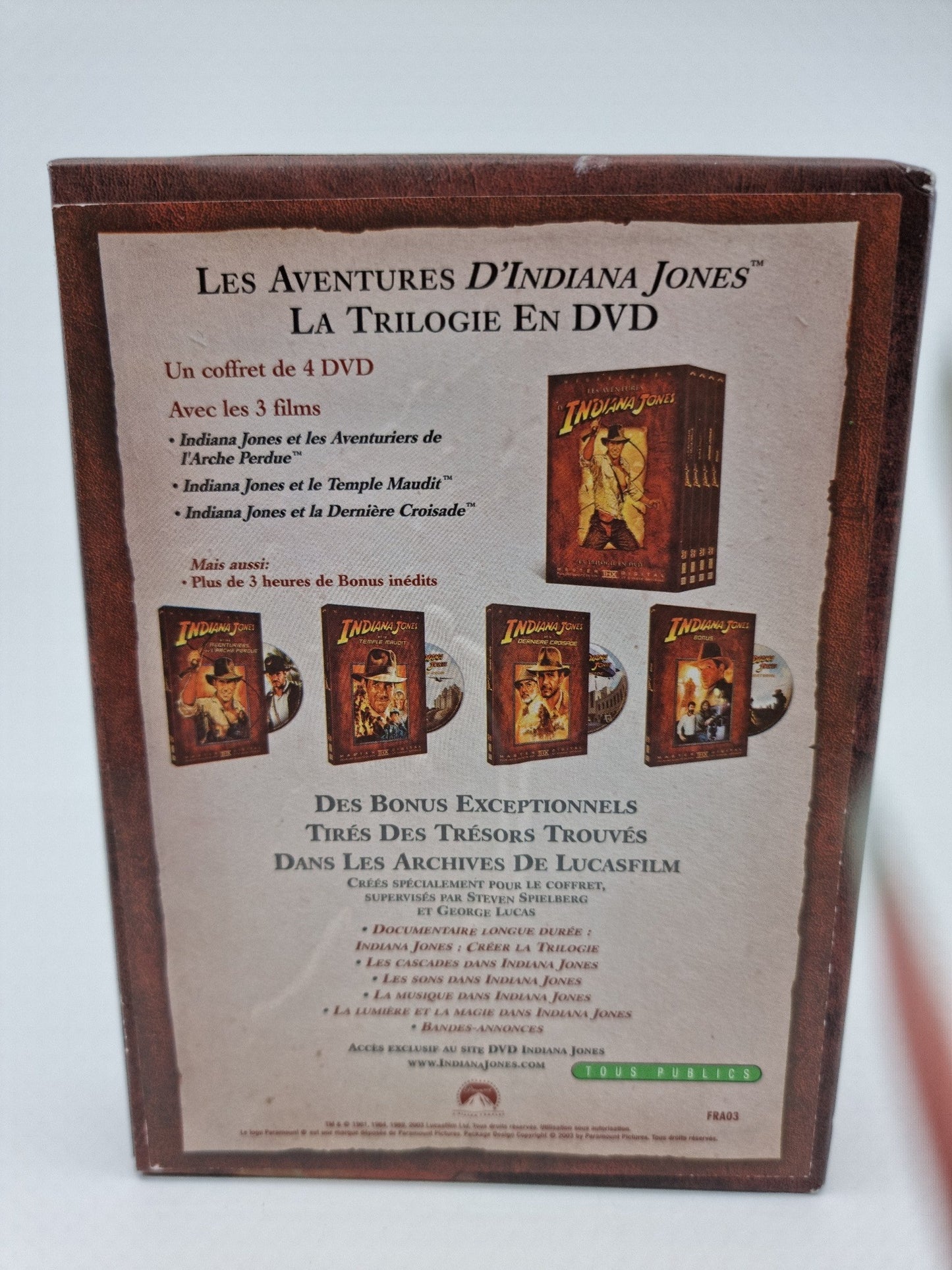 DVD - Trilogie Indiana Jones – Coffret 3 DVD + bonus
