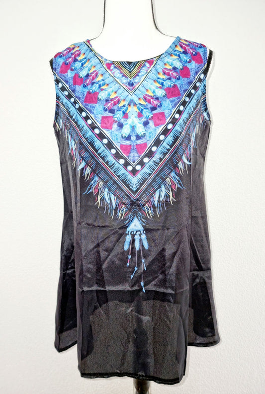 Débardeur long  plumes (SIZE : L)